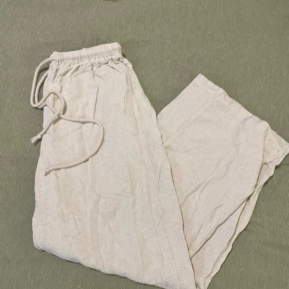 Cream Linen Pants